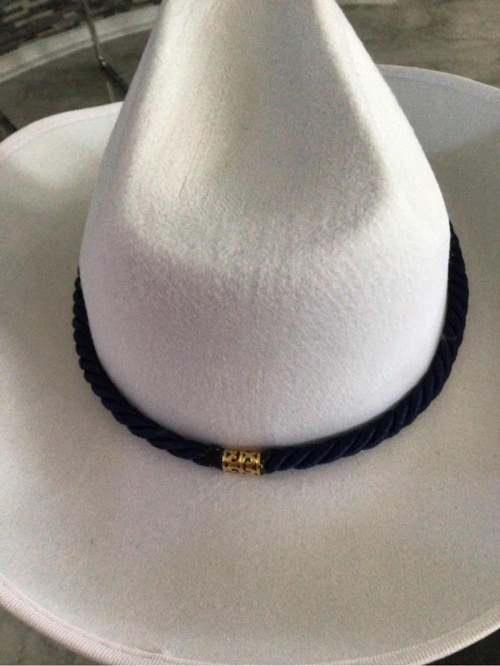 Houston Texans White Cowboy Hat with Navy Trim